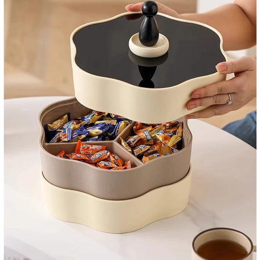 Rivoraa™ Snack Tray – Double Layer Fruit Organizer