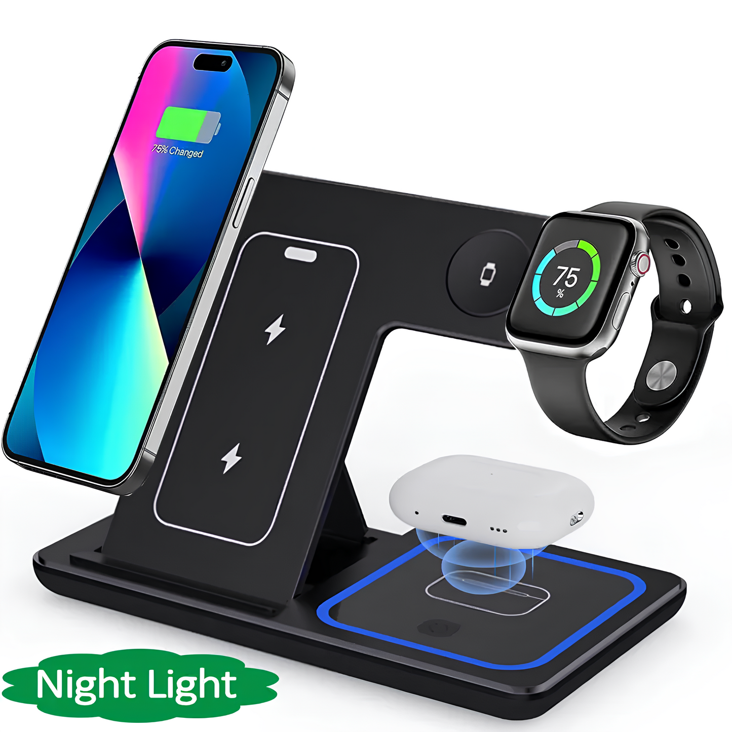 Rivoraa™ Wireless Pad – LED Charging Stand