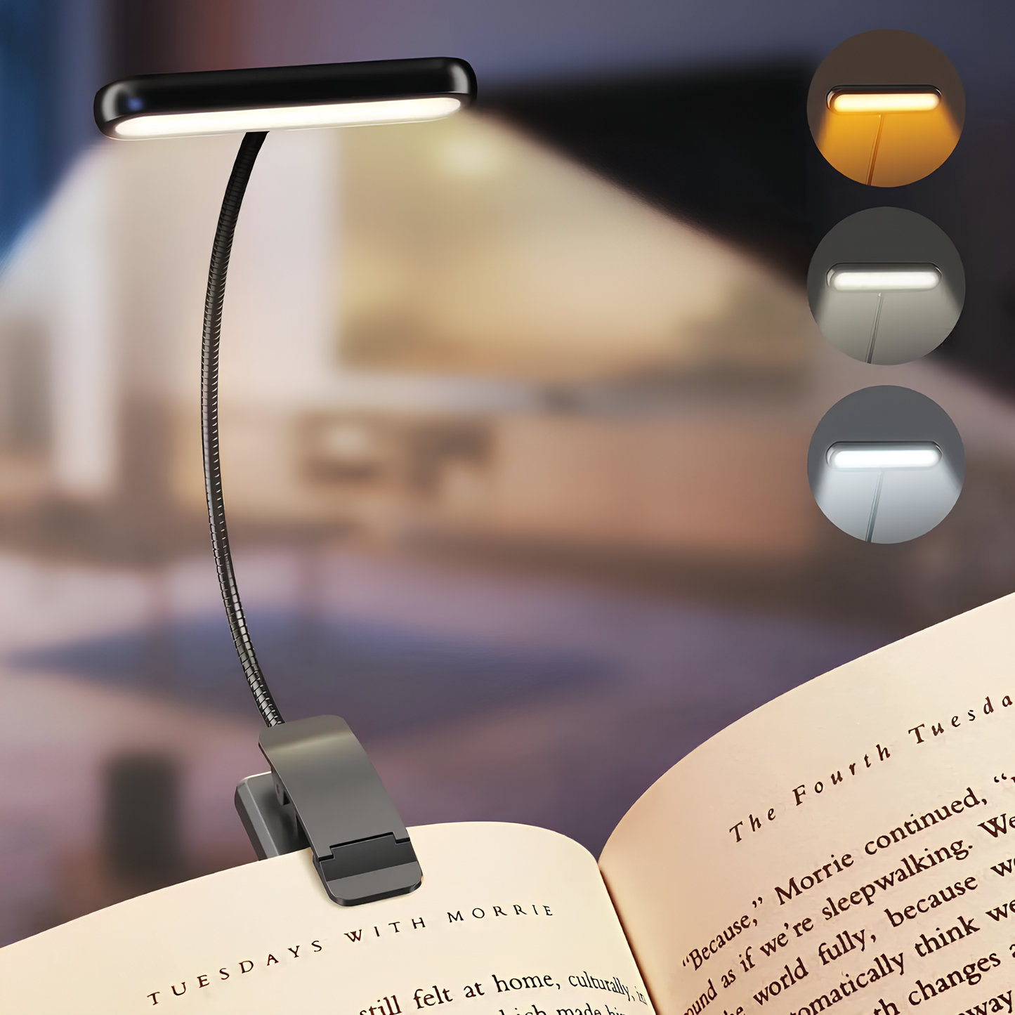 Rivoraa™ Smart Lamp – Clip LED Book Light