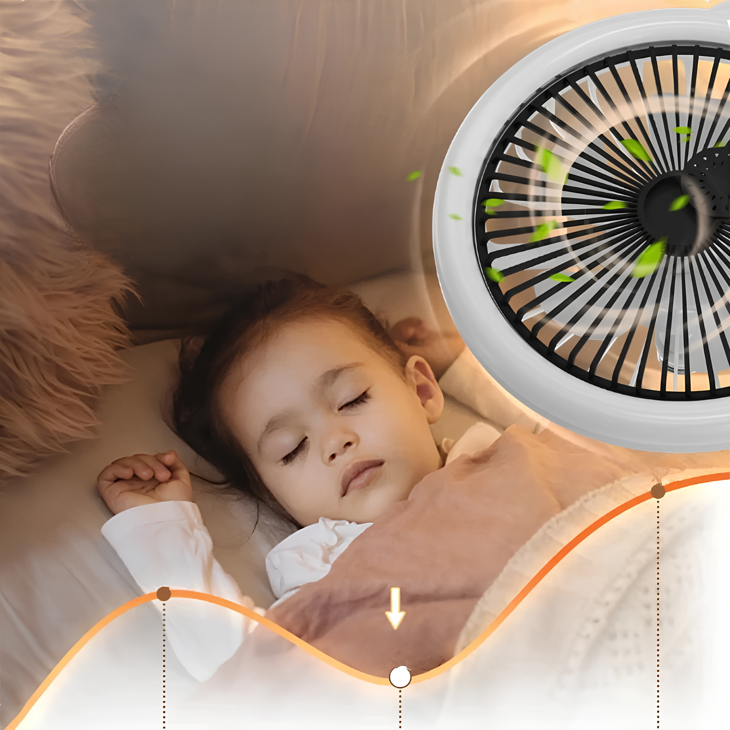 Rivoraa™ Ceiling Light – LED Rotatable Fan