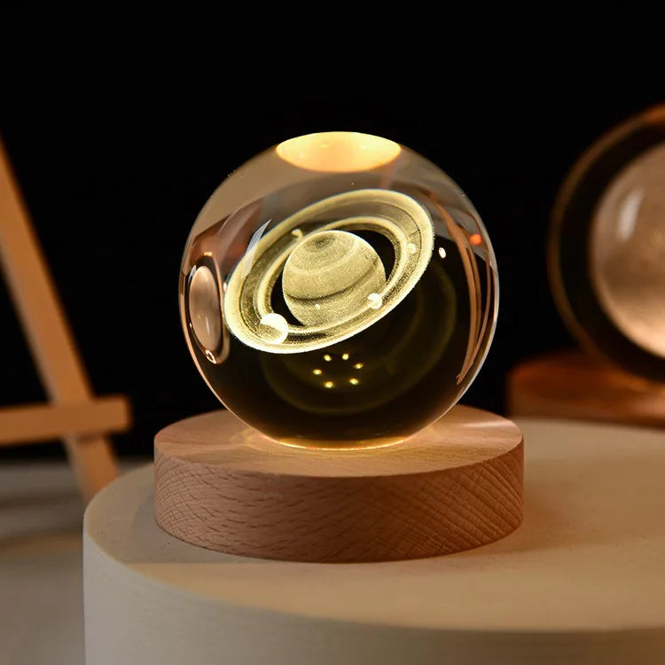 Rivoraa™ Mood Lamp – 3D Planet Crystal Light