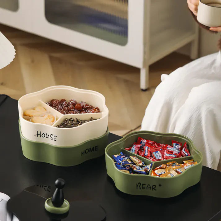 Rivoraa™ Snack Tray – Double Layer Fruit Organizer