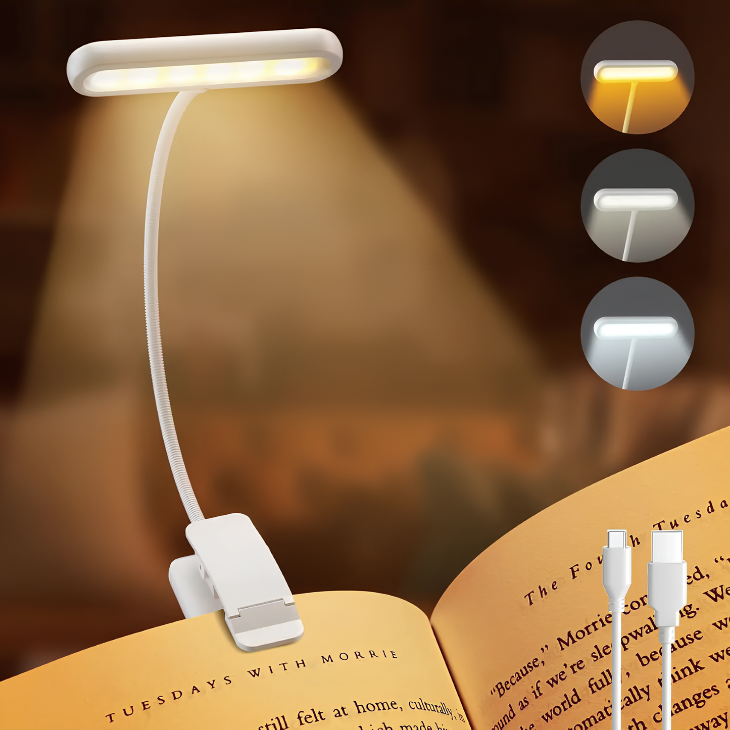 Rivoraa™ Clip Reading – Portable Book Light