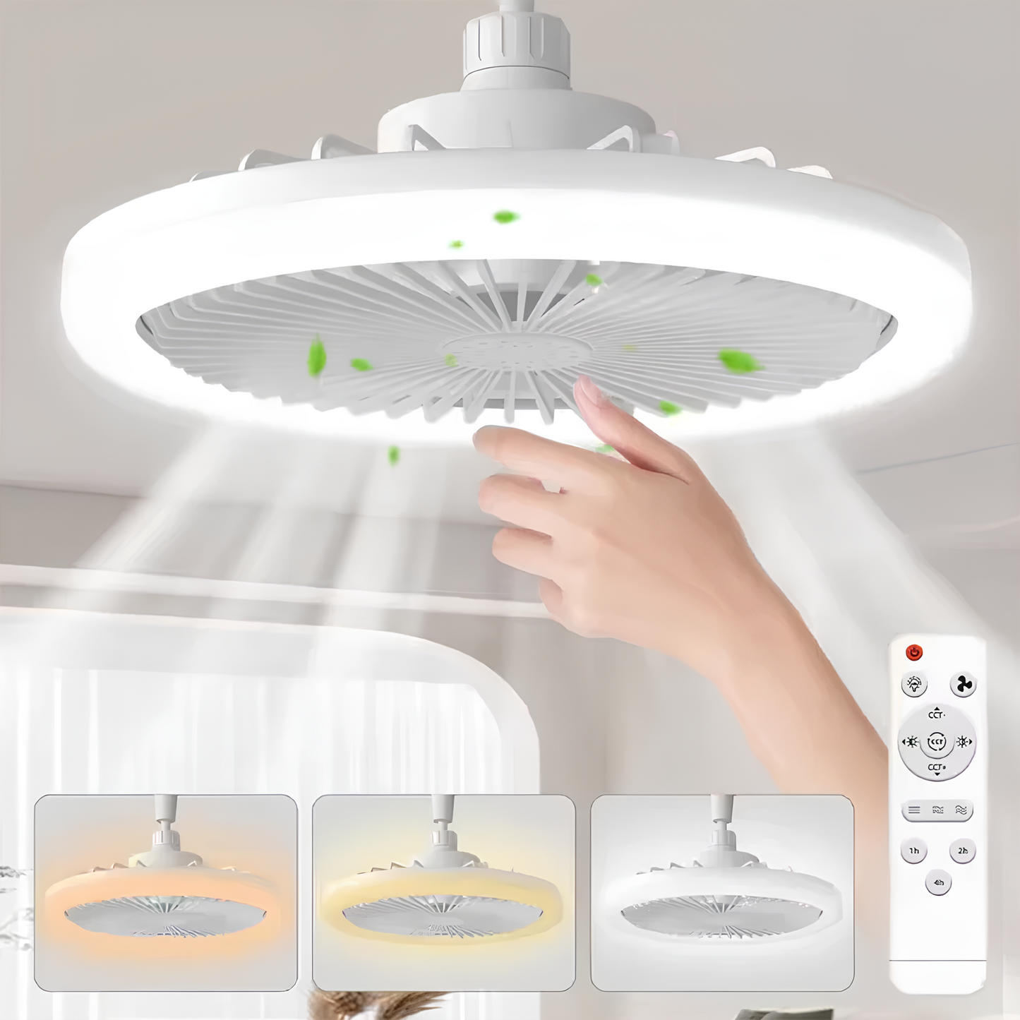 Rivoraa™ Ceiling Light – LED Rotatable Fan