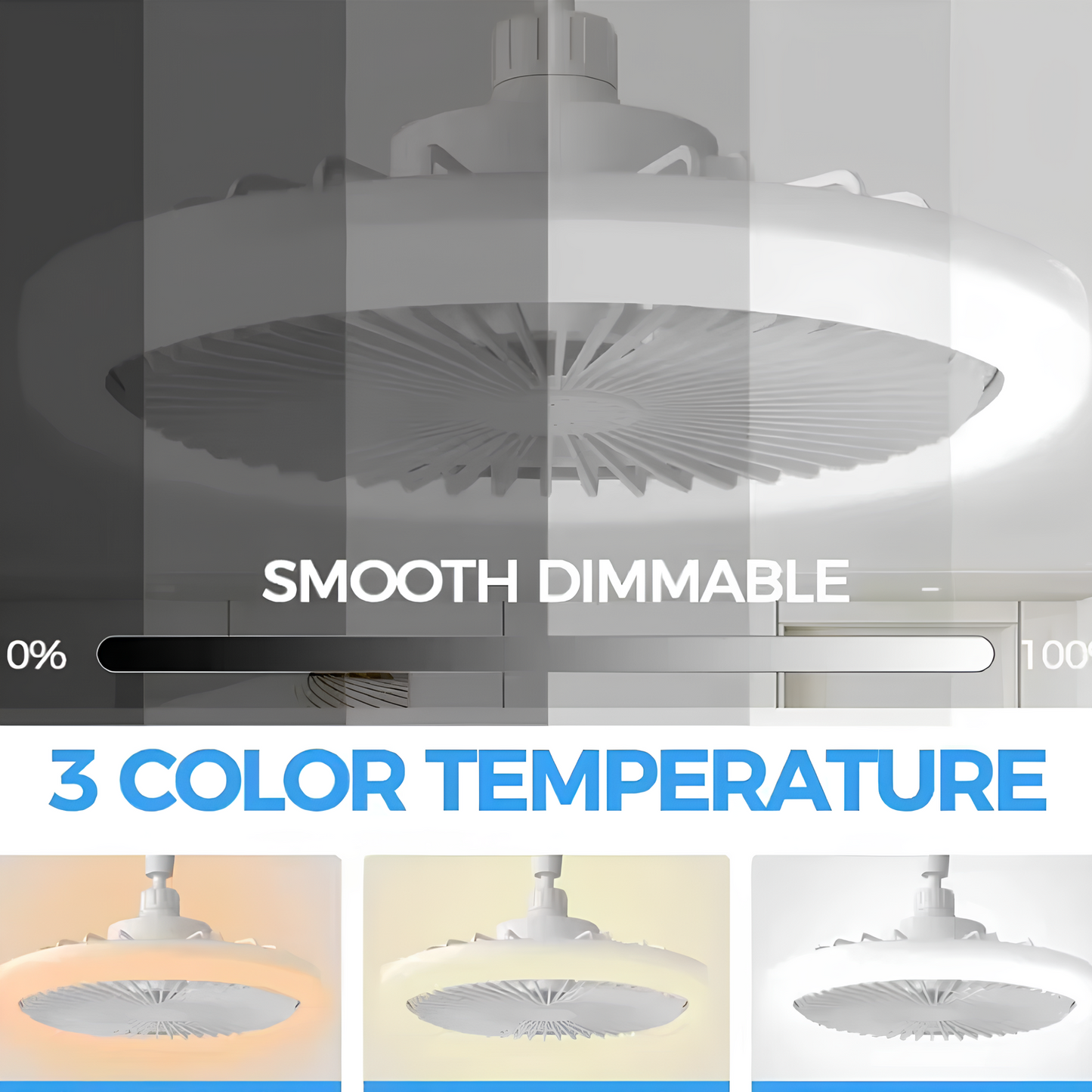 Rivoraa™ Ceiling Light – LED Rotatable Fan