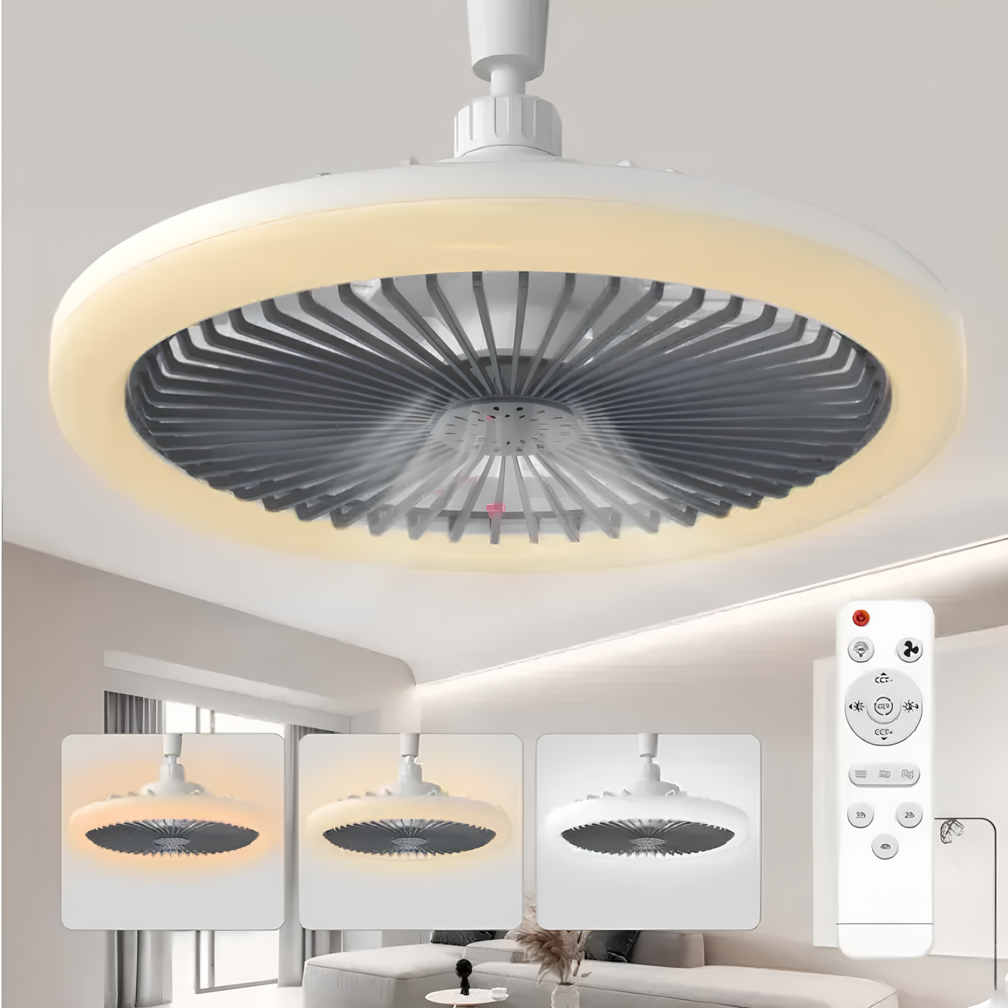 Rivoraa™ Ceiling Light – LED Rotatable Fan