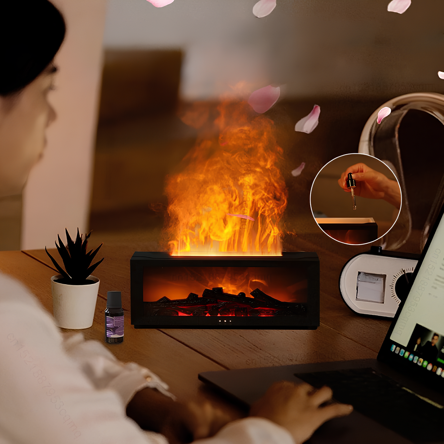 Rivoraa™ Relaxing Night – Mini Fireplace Diffuser Oil